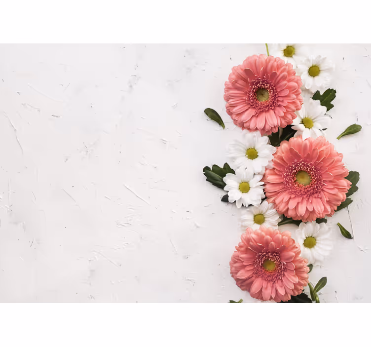 Mural de flores arreglo floral rosa - TenVinilo