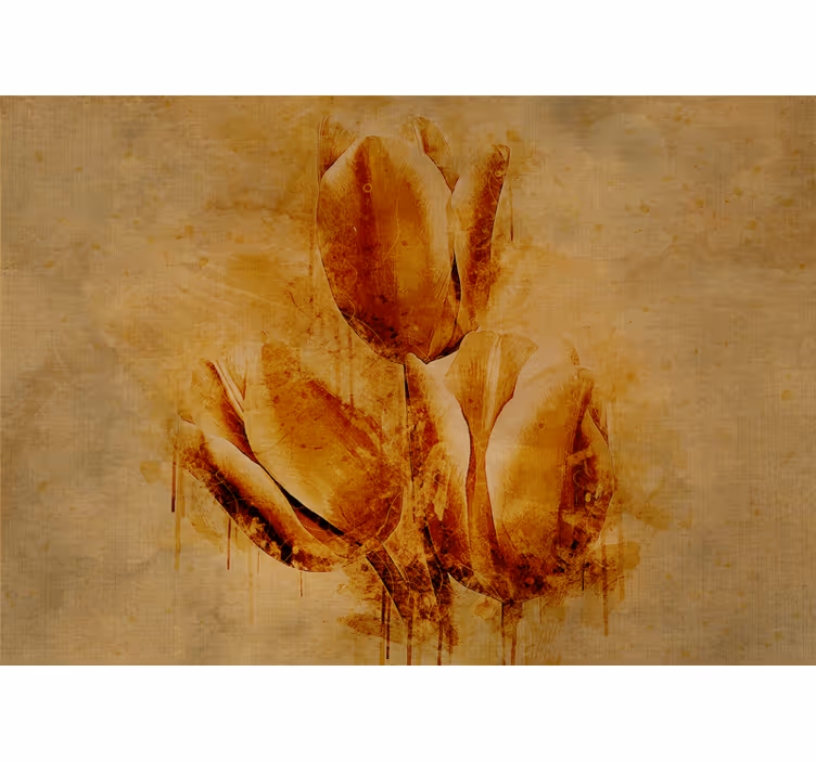 Mural de flores arreglo elegante de tulipanes - TenVinilo