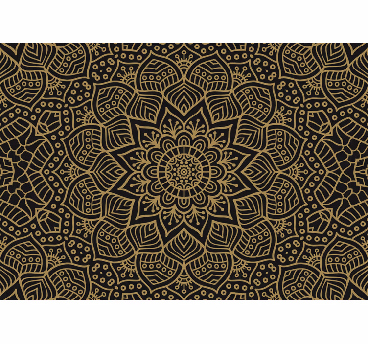 Mural de mandala motivo botánico elaborado - TenVinilo