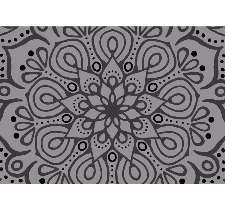 Fotomural mandala Mandala de flores de hormigón gris - TenVinilo