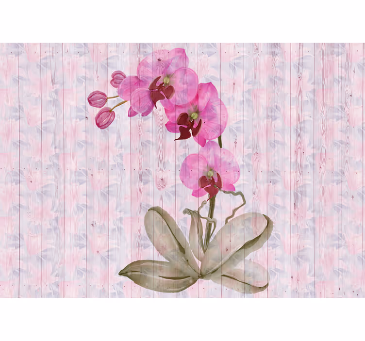Mural de flores orquídeas rosas en flor - TenVinilo