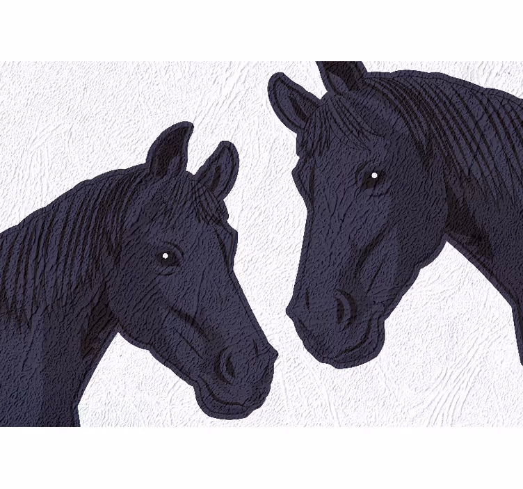Mural de animales caballos elegantes perfil - TenVinilo