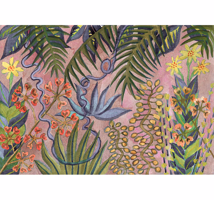 Mural de naturaleza exposición de flora tropical - TenVinilo