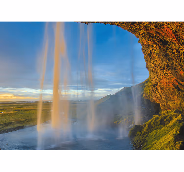 Fotomural de cascada Paisaje de cascada islandia - TenVinilo