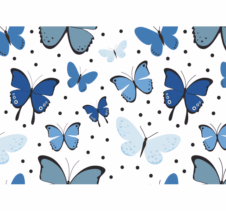 Fotomural juvenil Ala de mariposa negra y azul - TenVinilo