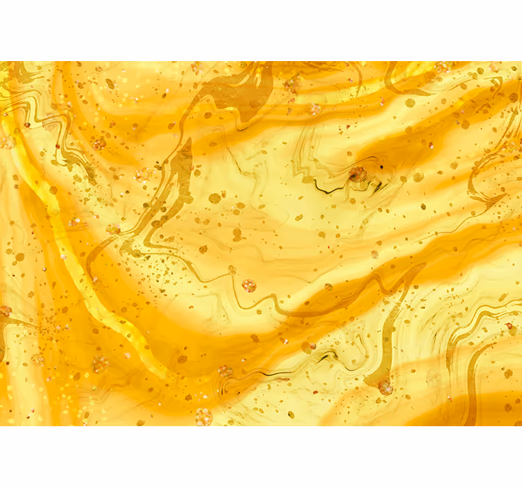 Mural para comedor Salpicaduras de oro de canicas líquidas amaril - TenVinilo