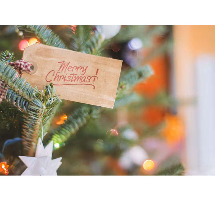 Fotomural navidad Tarjetas colgando - TenVinilo