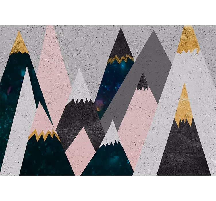 Mural de montañas picos de montañas abstractas - TenVinilo
