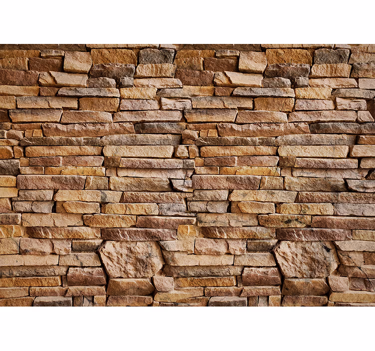 Mural para salón Foto de pared de piedra marrón - TenVinilo