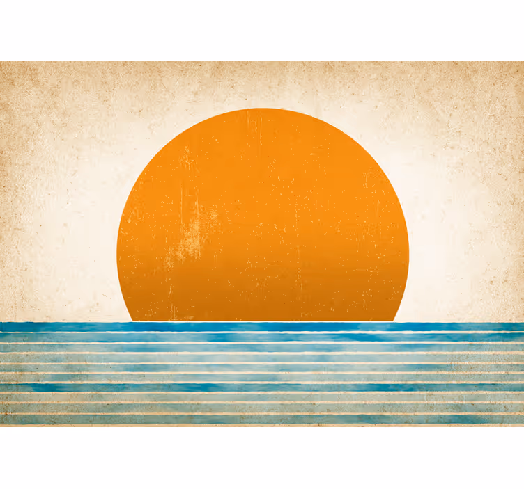Fotomural abstracto Puesta de sol sobre el agua ilustración - TenVinilo
