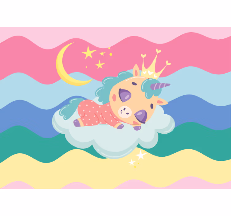 Fotomural fantasía Dulce bebé unicornio - TenVinilo