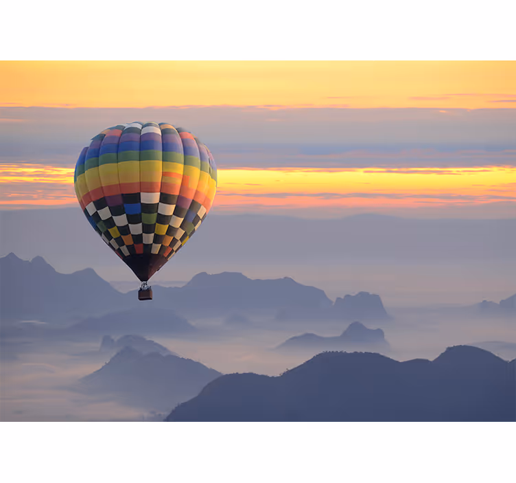 Fotomural lago Colores estéticos del globo de aire caliente - TenVinilo