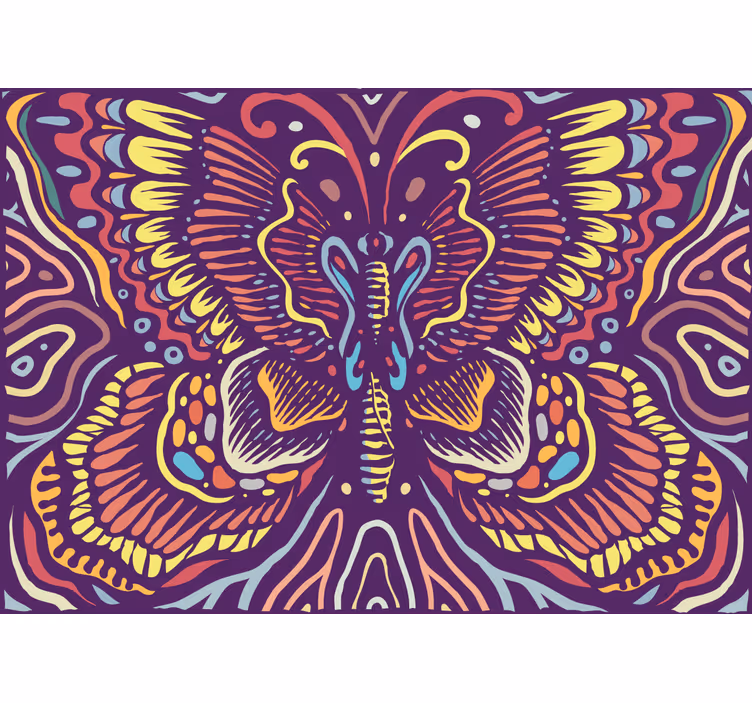 Fotomural mandala Gran mariposa colorida - TenVinilo
