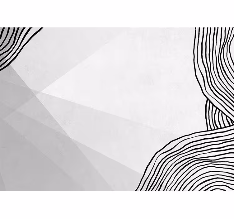 Mural abstracto arte de líneas geométricas - TenVinilo