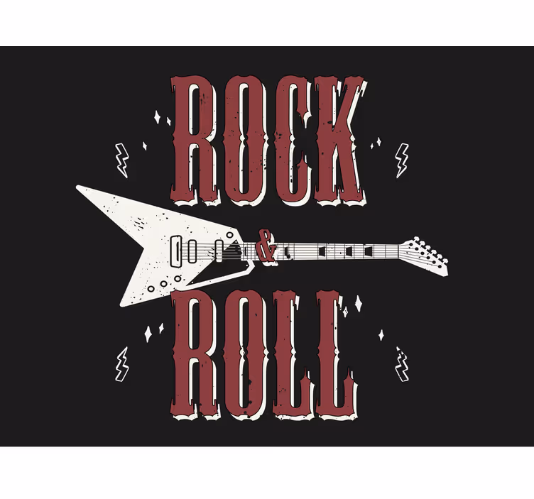 Fotomural juvenil Rock n 'roll con diseño de guitarra - TenVinilo