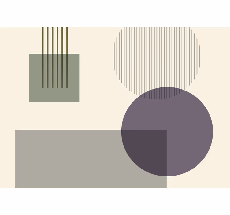 Mural abstracto formas geométricas en juego - TenVinilo