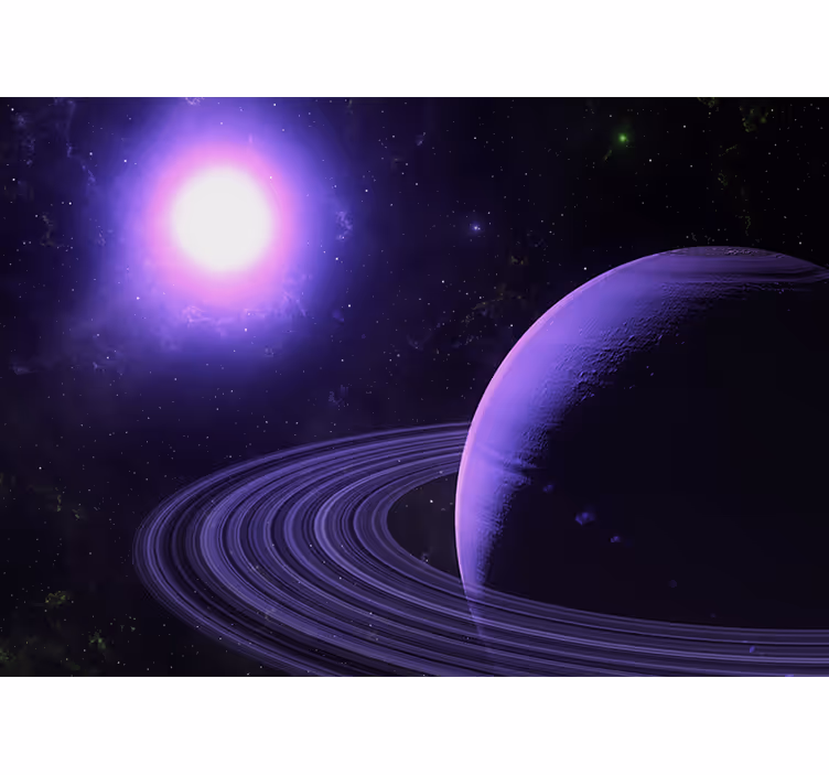 Mural del espacio escena planetaria violeta - TenVinilo