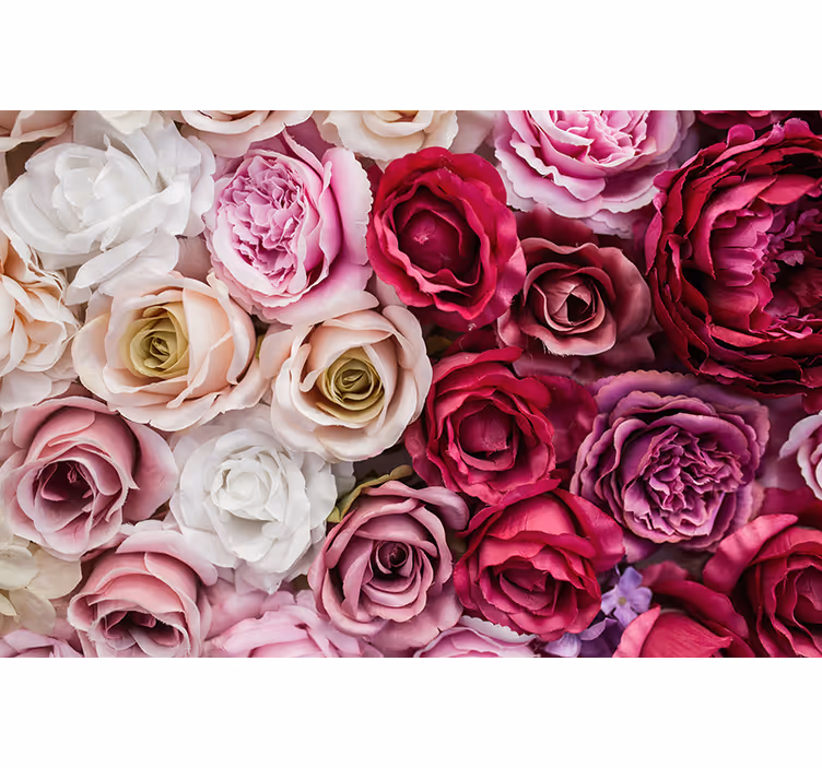 Mural de flores colección rosa hermosa - TenVinilo