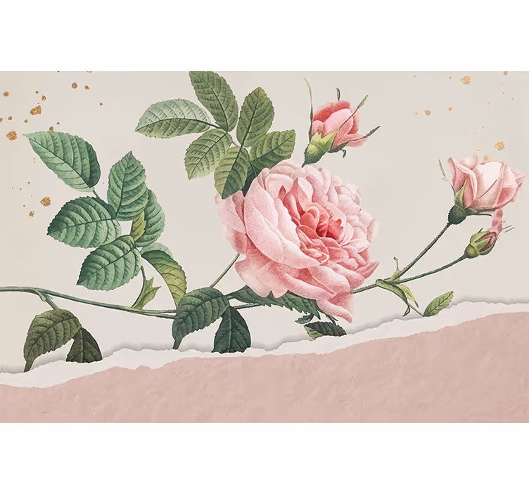 Fotomural flores Rosas vintage con textura - TenVinilo