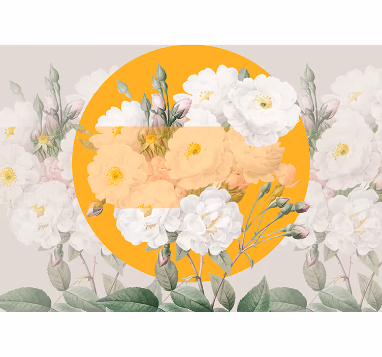 Mural de flores composición floral en auge - TenVinilo