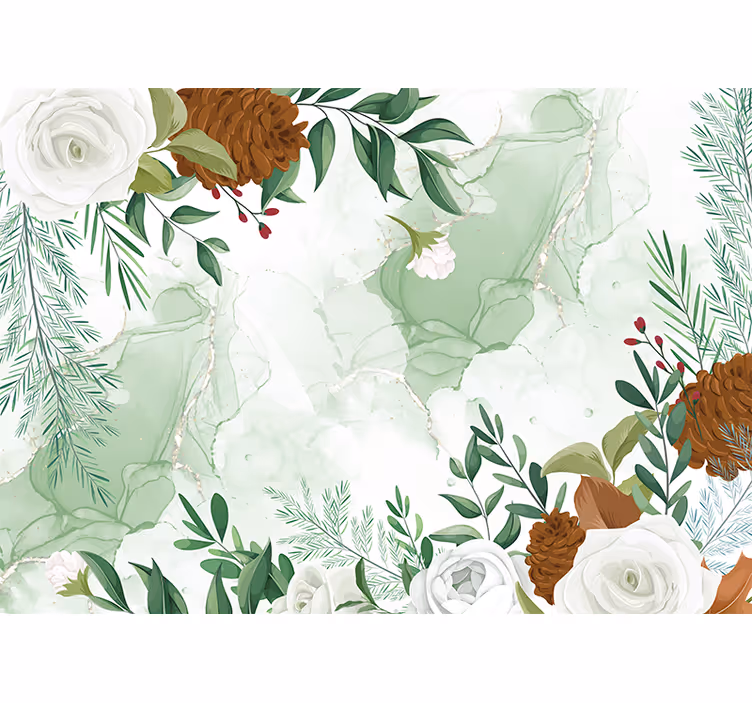 Mural de flores elegante arreglo floral - TenVinilo