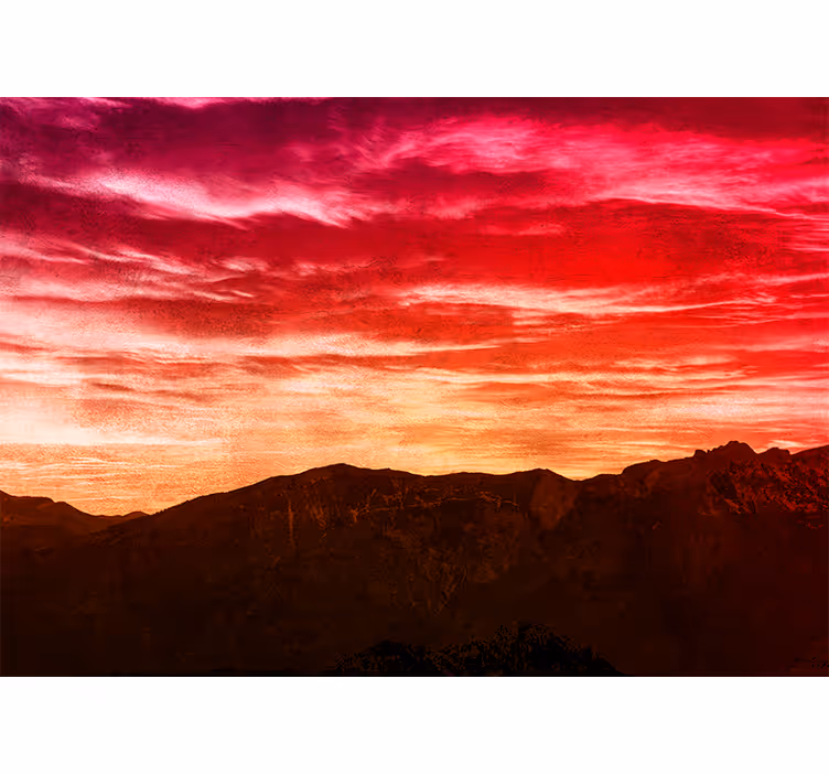 Mural de montañas crepúsculo regal en la montaña - TenVinilo