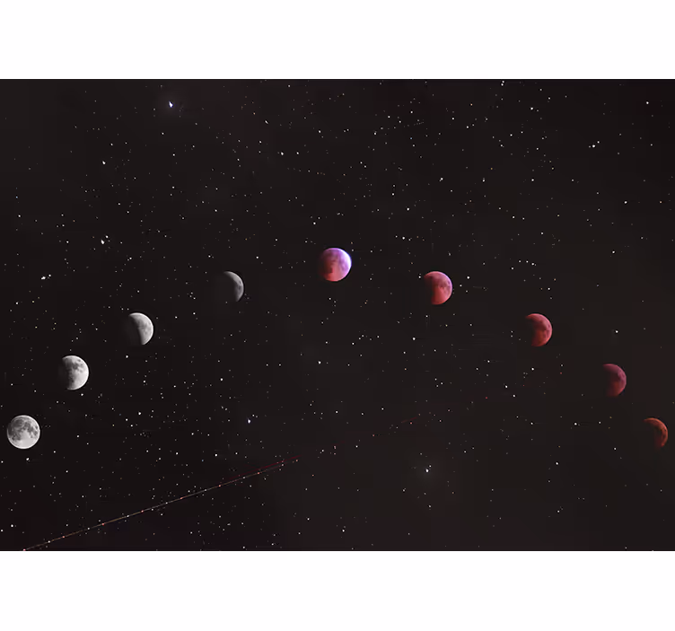 Mural del espacio fases de la luna - TenVinilo