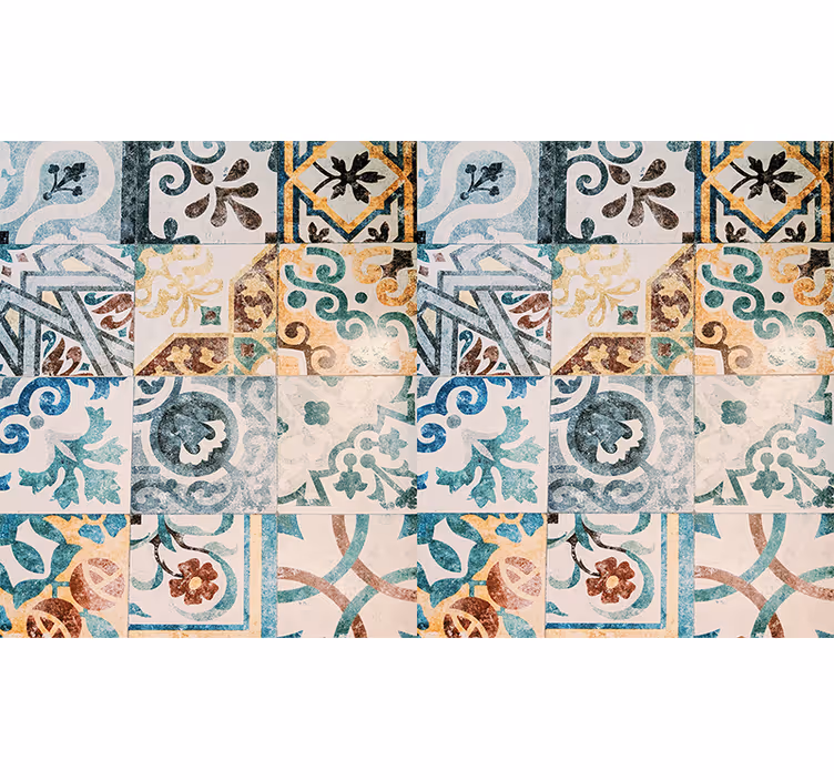 Fotomural abstracto Patrón de mosaico de estilo retro - TenVinilo