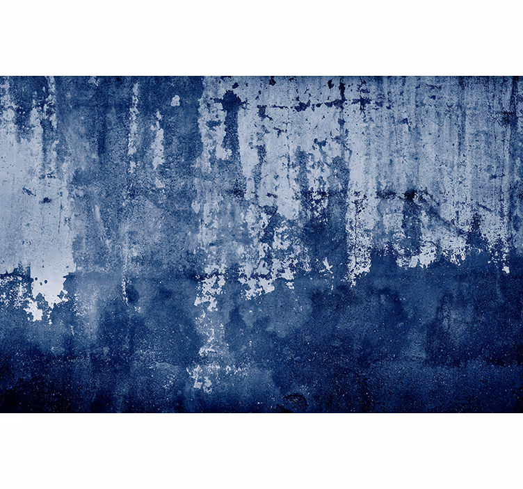 Mural para salón Aspecto desgastado azul "estilo industrial" - TenVinilo