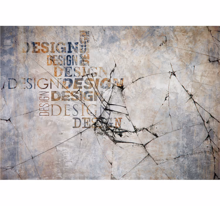 Fotomural moderno Pared agrietada con texto - TenVinilo
