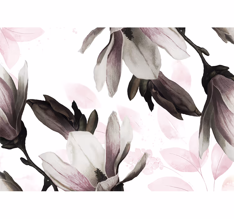 Mural de magnolias flores de magnolias elegantes - TenVinilo