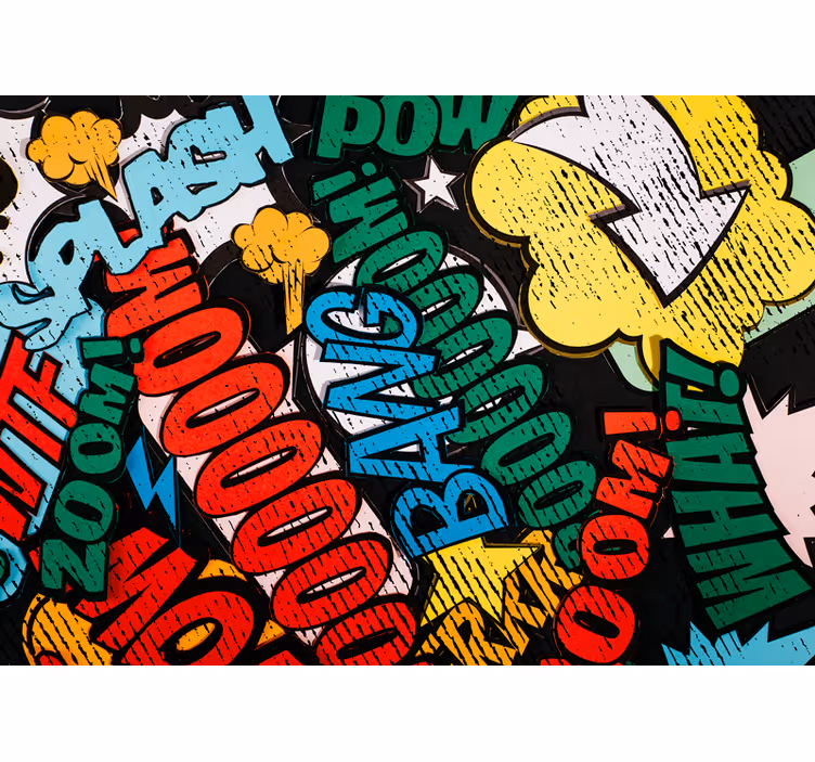 Mural graffiti sonidos de cómic - TenVinilo