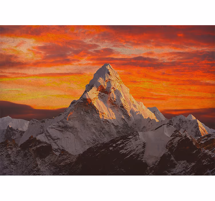 Mural de montañas majestuosa puesta de sol en la montaña - TenVinilo