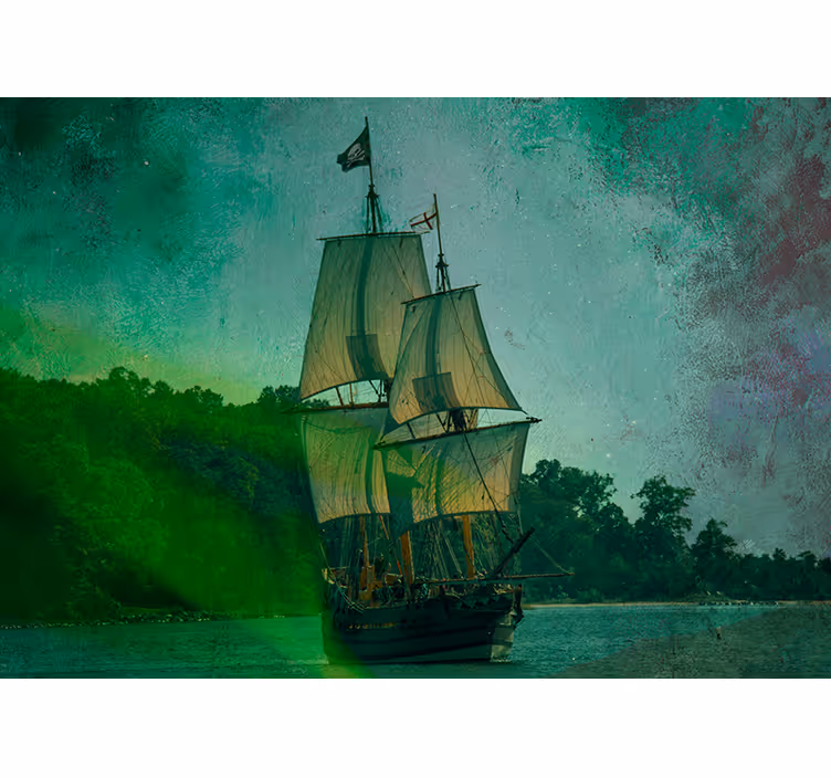 Mural de vehículos embarcación de vela - TenVinilo