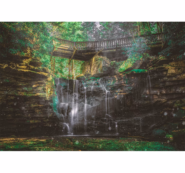 Mural de paisajes vista de cascada escénica - TenVinilo