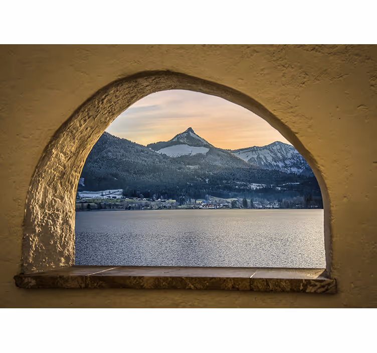Mural de paisajes lago alpino vista - TenVinilo