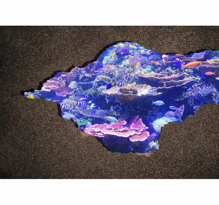 Mural de naturaleza paisaje coralino bajo las olas - TenVinilo