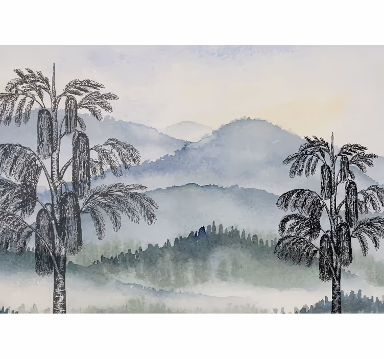 Mural de naturaleza paisaje montañés - TenVinilo