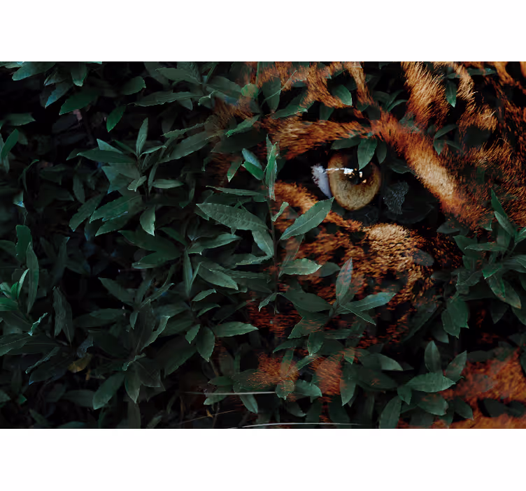 Mural de animales leopardo entre el follaje - TenVinilo