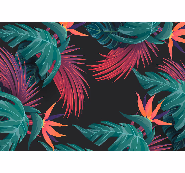 Mural de naturaleza ramo de hojas tropicales - TenVinilo