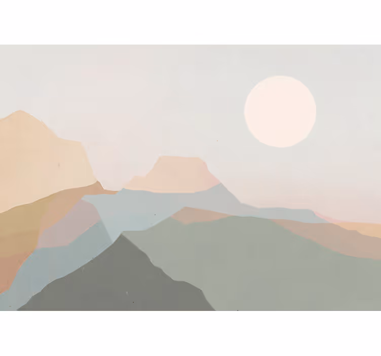 Mural de paisajes vista del crepúsculo en montaña - TenVinilo