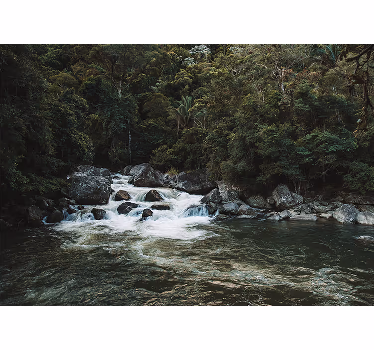 Mural de naturaleza escena serena del río - TenVinilo