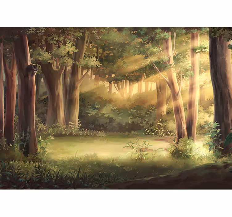 Fotomural de arboles Ilustración de bosque de fantasía - TenVinilo