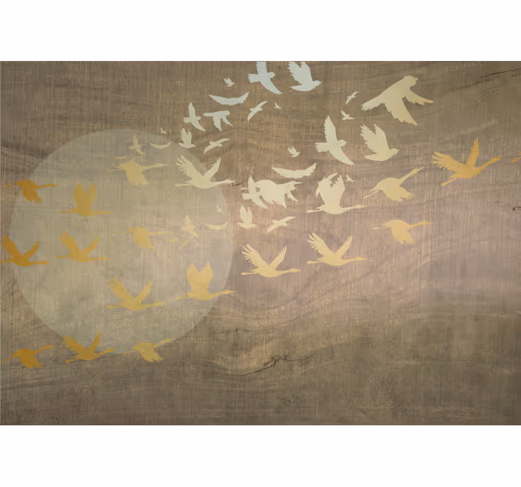 Mural de naturaleza aves en vuelo - TenVinilo
