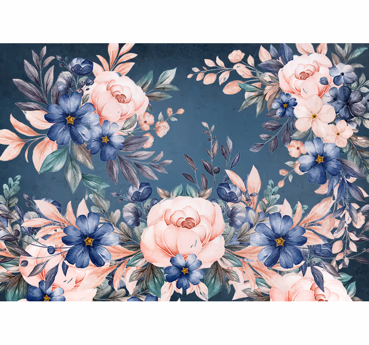 Mural de flores arreglo floral romántico - TenVinilo