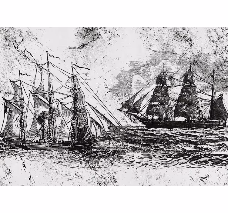 Mural de vehículos barcos históricos de vela - TenVinilo