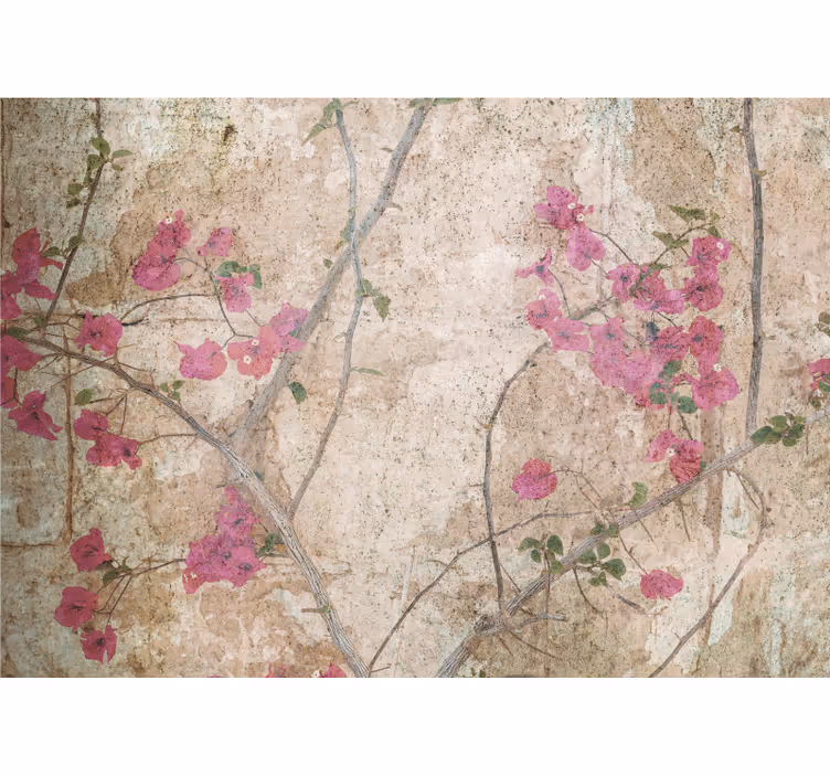 Mural de flores flores de bugambilia rosa - TenVinilo