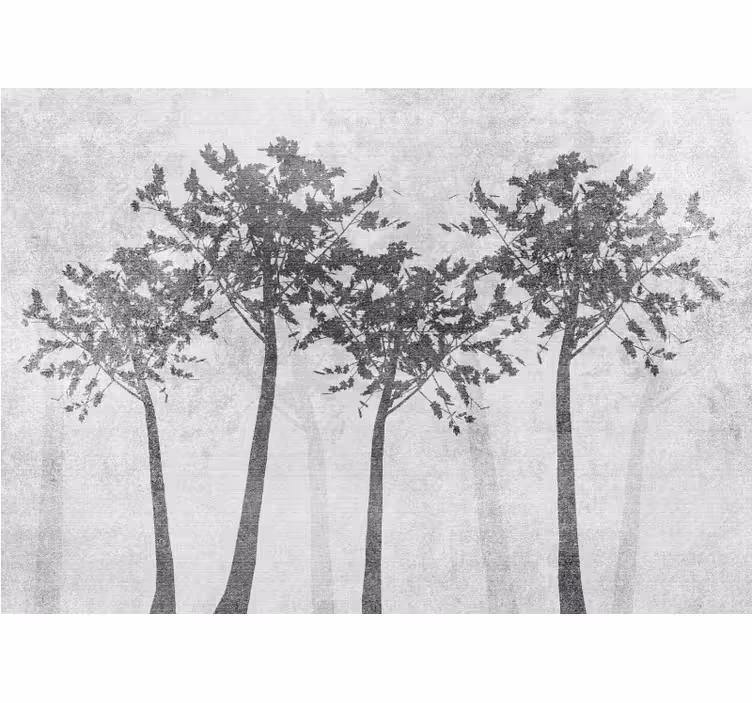 Mural de árboles arreglo de siluetas de Árboles - TenVinilo