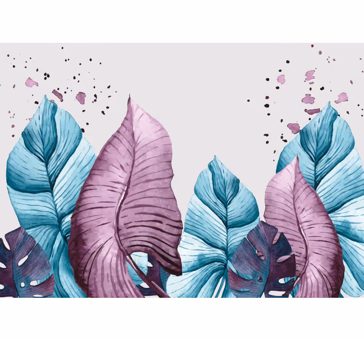 Mural de naturaleza patrones de hojas grandes - TenVinilo