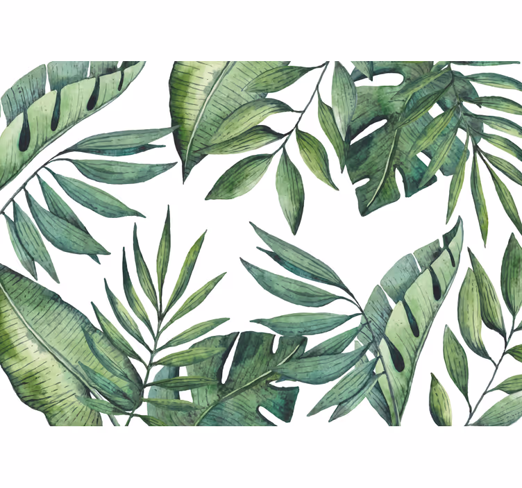 Mural de naturaleza diseños frondosos exuberantes - TenVinilo